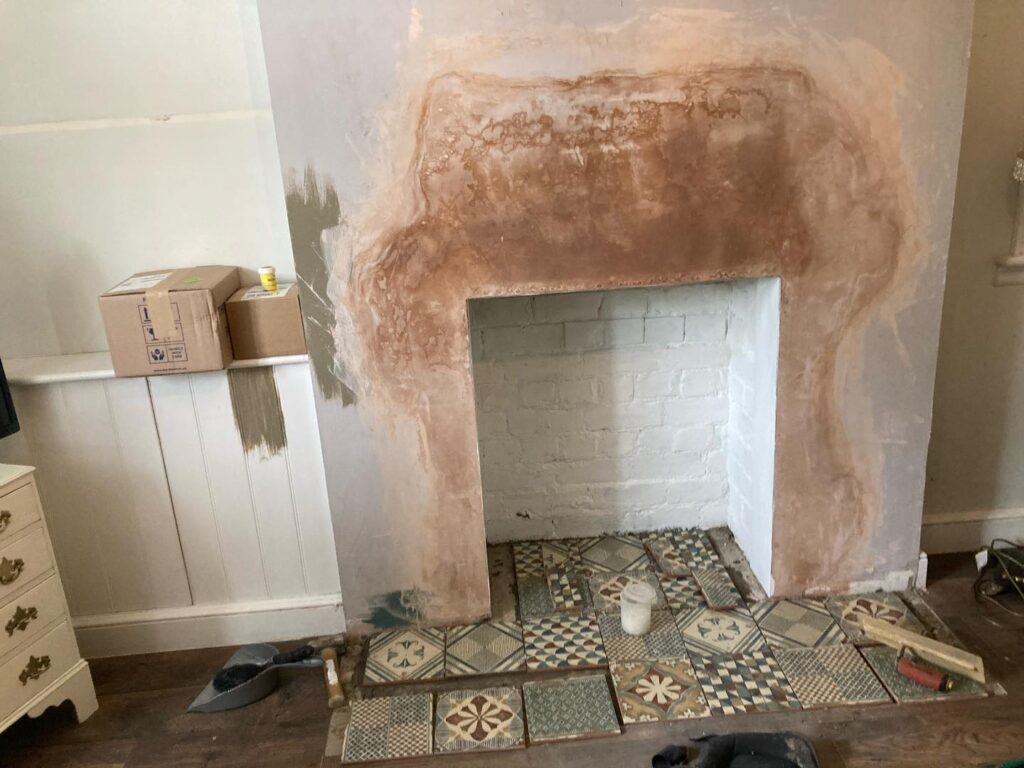 Plastering Course: Fireplace ready for prepping